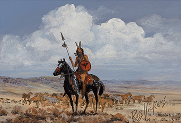 Loinclothed hobby; Obr�zek dne - the picture od the day - �awa rel - Art of Russ Vickers, Plains Indians and Guarding the Horse Herd 