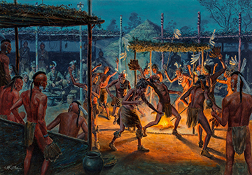 Loinclothed hobby; Obr�zek dne - the picture od the day - �awa rel - Art of Mort K�nstler, Green Corn Ceremony of the Creek