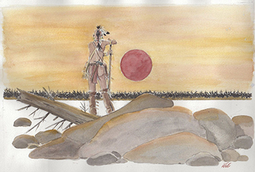 Loinclothed hobby; Obr�zek dne - the picture od the day - �awa rel - Art of Lele Vianello, Indiani, Tramonto indiano
