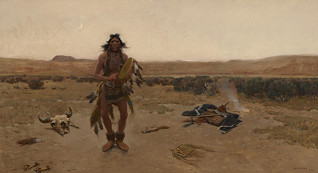 Loinclothed hobby; Obr�zek dne - the picture od the day - �awa rel - Art of Henry Fran�ois Farny, The Sorcerer 