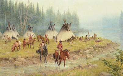 Loinclothed hobby; Obr�zek dne - the picture od the day - �awa rel - Art of Scott John - River Camp
