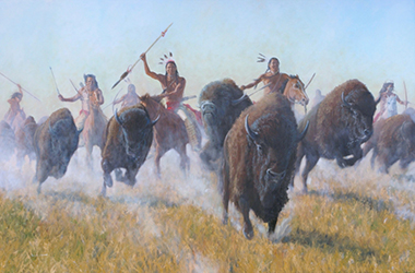 Loinclothed hobby; Obr�zek dne - the picture od the day - �awa rel - Art of Doug Levitt, In the Thick of the Hunt