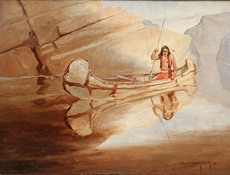 Loinclothed hobby; Obr�zek dne - the picture od the day - �awa rel - Art of Robert Farrington Elwell, Indiani, The Fisherman