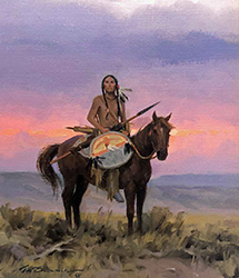 Loinclothed hobby; Obr�zek dne - the picture od the day - �awa rel - Unknown artist, indian is sitting on his horse