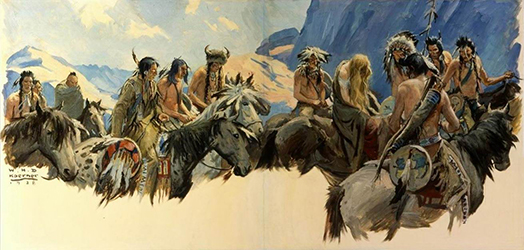 Loinclothed hobby; Obr�zek dne - the picture od the day - �awa rel - Art of Koerner W. H. D. - Blackfoot Hostage