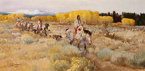 Loinclothed hobby; Obr�zek dne - the picture od the day - �awa rel - Art of John Ford Clymer, Aspen Trail