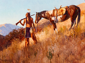 Loinclothed hobby; Obr�zek dne - the picture od the day - �awa rel - Art of Koerner W. H. D. - Art of Jim Norton,  Indian and horse