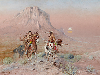 Loinclothed hobby; Obr�zek dne - the picture od the day - �awa rel - Art of Koerner W. H. D. - Art of Olaf Carl Seltzer,  Indian Scouts