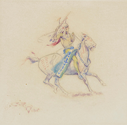 Loinclothed hobby; Obr�zek dne - the picture od the day - �awa rel -  Art of Charles Marion Russell,  Fighting Indian