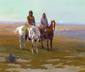 Loinclothed hobby; Obr�zek dne - the picture od the day - �awa rel - Art of W. Steve Seltzer, Two Indians