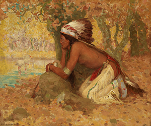 Loinclothed hobby; Obr�zek dne - the picture od the day - �awa rel - Art of Eanger Irving Couse, Golden Autumn
