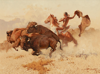 Loinclothed hobby; Obr�zek dne - the picture od the day - �awa rel - Art of Koerner W. H. D. - Art of Frank McCarthy, Breaking Up the Herd