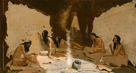 Loinclothed hobby; Obr�zek dne - the picture od the day - �awa rel - Art of Frederic Remington - Historians of the Tribe