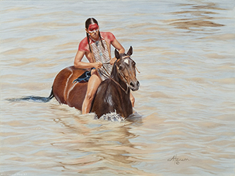 Loinclothed hobby; Obr�zek dne - the picture od the day - �awa rel -  Art of Ann Hanson, High Water