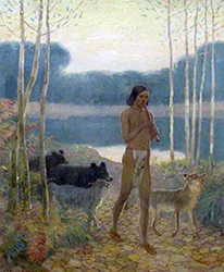 Loinclothed hobby; Obr�zek dne - the picture od the day - �awa rel -  Art of Edwin Willard Deming, Native American