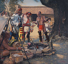 Loinclothed hobby; Obr�zek dne - the picture od the day - �awa rel -  Art of John Buxton, ?The Ceremonial Pipe