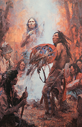 Loinclothed hobby; Obr�zek dne - the picture od the day - �awa rel -  Art of Howard Terpning, Transferring the Medicine Shield