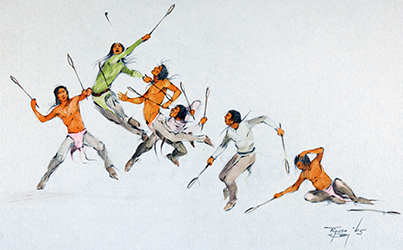 Loinclothed hobby; Obr�zek dne - the picture od the day - �awa rel -  Art of Jerome Tiger, Stickball Game