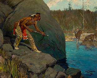 Loinclothed hobby; Obr�zek dne - the picture od the day - �awa rel - Art of Frank Hoffman, The Hunt