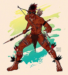 Loinclothed hobby; Obr�zek dne - the picture od the day - �awa rel - Yeiko art, Tribal boy