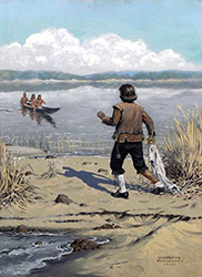 Loinclothed hobby; Obr�zek dne - the picture od the day - �awa rel - Art of Clarence Arthur Ellsworth, The Rescue, 1937
