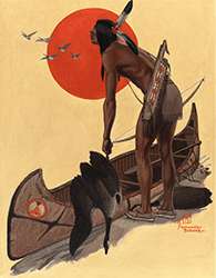 Loinclothed hobby; Obr�zek dne - the picture od the day - �awa rel - Art of Richard Fayerweather Babcock, A Long Day's Work