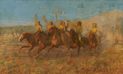 Loinclothed hobby; Obr�zek dne - the picture od the day - �awa rel - Art of Edwin Willard Deming, The War Song