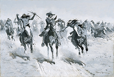 Loinclothed hobby; Obr�zek dne - the picture od the day - �awa rel - Art of Frederic Remington, My Second Shot Sent Him Lining Out after His Brother