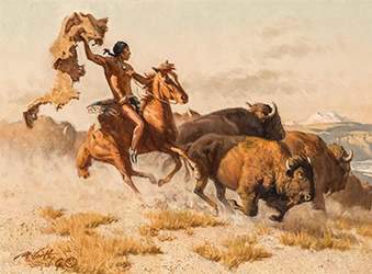 Loinclothed hobby; Obr�zek dne - the picture od the day - �awa rel - Art of Frank McCarthy, Driving Them to the Edge