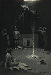 Loinclothed hobby; Obr�zek dne - the picture od the day - �awa rel - Art of  Frederic Remington - Indian Fire God (The Going of the Medicine-Horse)