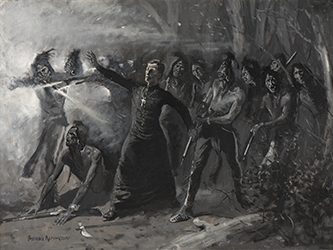 Loinclothed hobby; Obr�zek dne - the picture od the day - �awa rel - Art of  Frederic Remington - Father Lacombe Leading the Indians 