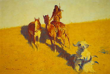 Loinclothed hobby; Obr�zek dne - the picture od the day - �awa rel - Art of  Frederic Remington -  Sign of the Buffalo Scout
