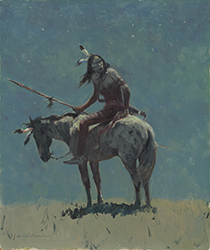 Loinclothed hobby; Obr�zek dne - the picture od the day - �awa rel - Art of Ernest Chiriacka,  Moonlit indian