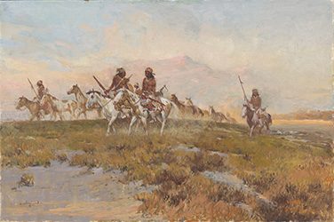 Loinclothed hobby; Obr�zek dne - the picture od the day - �awa rel - Art of Ernest Chiriacka,  Returning from the raid 