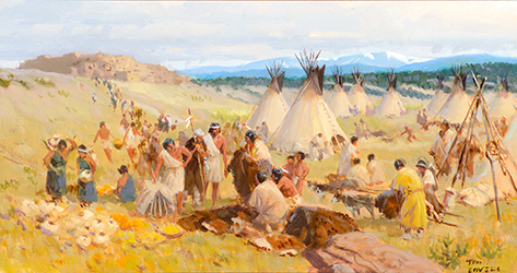 Loinclothed hobby; Obr�zek dne - the picture od the day - �awa rel - Art of Tom Lovell, Pecos Pueblo study