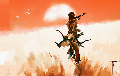 Loinclothed hobby; Obr�zek dne - the picture od the day - �awa rel - Art of Frank Victoria, Red Sun