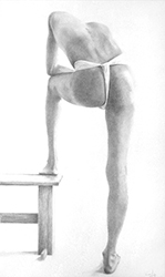 Loinclothed hobby; Obr�zek dne - the picture od the day - �awa rel - Art of Dennis Candy, Man with Foot on Stool 
