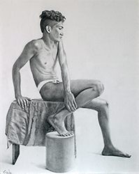 Loinclothed hobby; Obr�zek dne - the picture od the day - �awa rel - Art of Dennis Candy, Seated Male Figure 