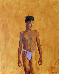 Loinclothed hobby; Obr�zek dne - the picture od the day - �awa rel - Art of Dennis Candy, Indian Wrestler Waiting for His Bout