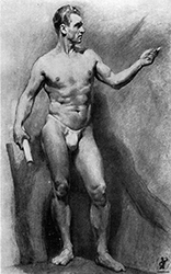 Loinclothed hobby; Obr�zek dne - the picture od the day - �awa rel - 20th century Russian drawing - Drawing In The High Art School
