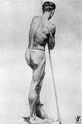 Loinclothed hobby; Obr�zek dne - the picture od the day - �awa rel - 20th century Russian drawing - Drawing In The High Art School