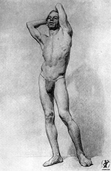 Loinclothed hobby; Obr�zek dne - the picture od the day - �awa rel - 20th century Russian drawing - Drawing In The High Art School