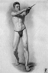 Loinclothed hobby; Obr�zek dne - the picture od the day - �awa rel - 20th century Russian drawing - Drawing In The High Art School