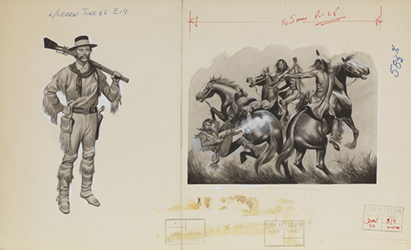 Loinclothed hobby; Obr�zek dne - the picture od the day - �awa rel - Art of Ron Embleton, The Winning of the West - Cowboy and Indians