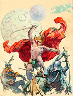 Loinclothed hobby; Obr�zek dne - the picture od the day - �awa rel - Art of Frank Frazetta, Swordsmen in the Sky 