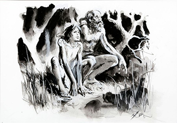 Loinclothed hobby; Obr�zek dne - the picture od the day - �awa rel - Art of Ren� Follet - La l�gende des hauts marais