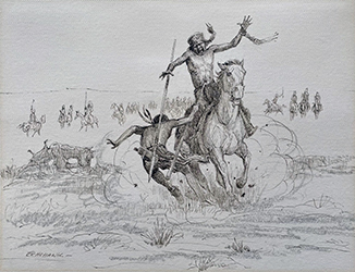 Loinclothed hobby; Obr�zek dne - the picture od the day - �awa rel - Art of Brummett Echohawk - The Bravest Warrior (cover) -  Cheyenne Warrior Spearing