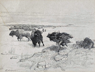 Loinclothed hobby; Obr�zek dne - the picture od the day - �awa rel - Art of Brummett Echohawk - The Great Buffalo Jumps