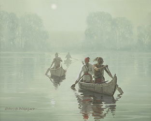 Loinclothed hobby; Obr�zek dne - the picture od the day - �awa rel - Art of David Wright, Misty Crossing
