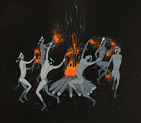 Loinclothed hobby; Obr�zek dne - the picture od the day - �awa rel - Art of  Beatien Yazz, Yeibachi (Fire Dance), 1977